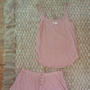 Madewell Pink Pajama Set - Shorts and Tank